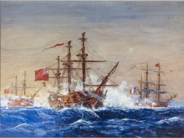 Naval-Battle-in-Algoa-Bay-20-September-1799-by-Clarence-Titterton-AN-H081